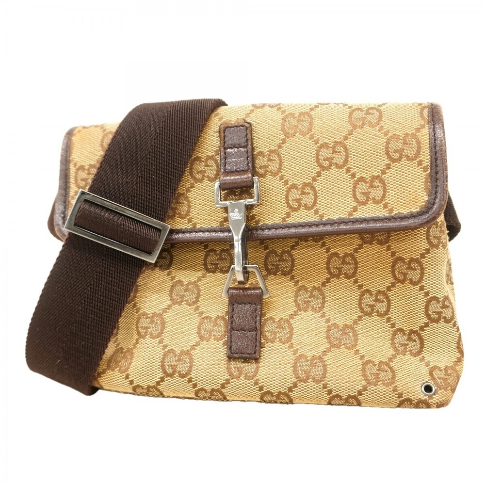 Gucci Waist Bag GG Canvas Brown Silver Hardware